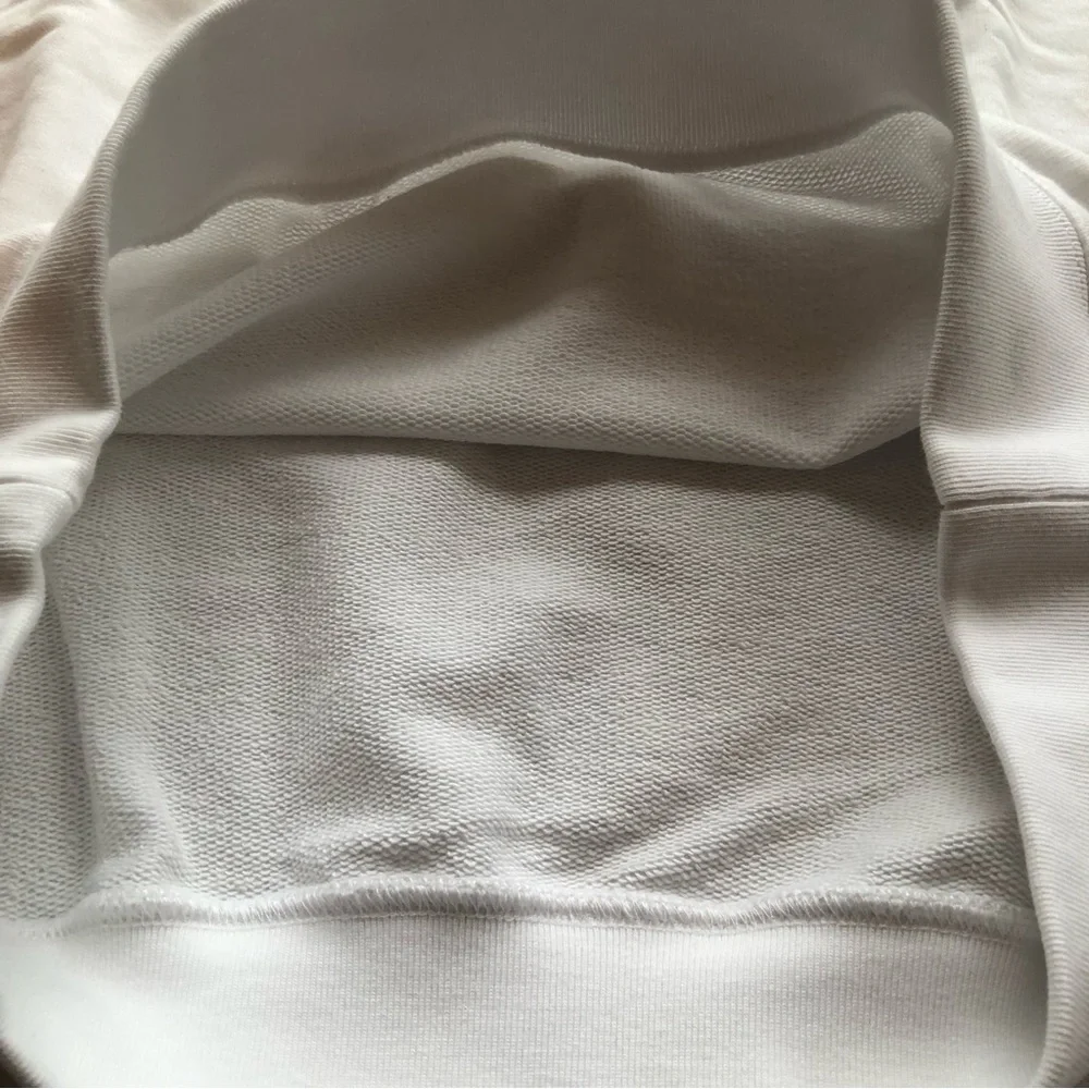 Gucci Logo GG Men’s Size S Felted Cotton Jersey White/Brown Sweatshirt Pullover